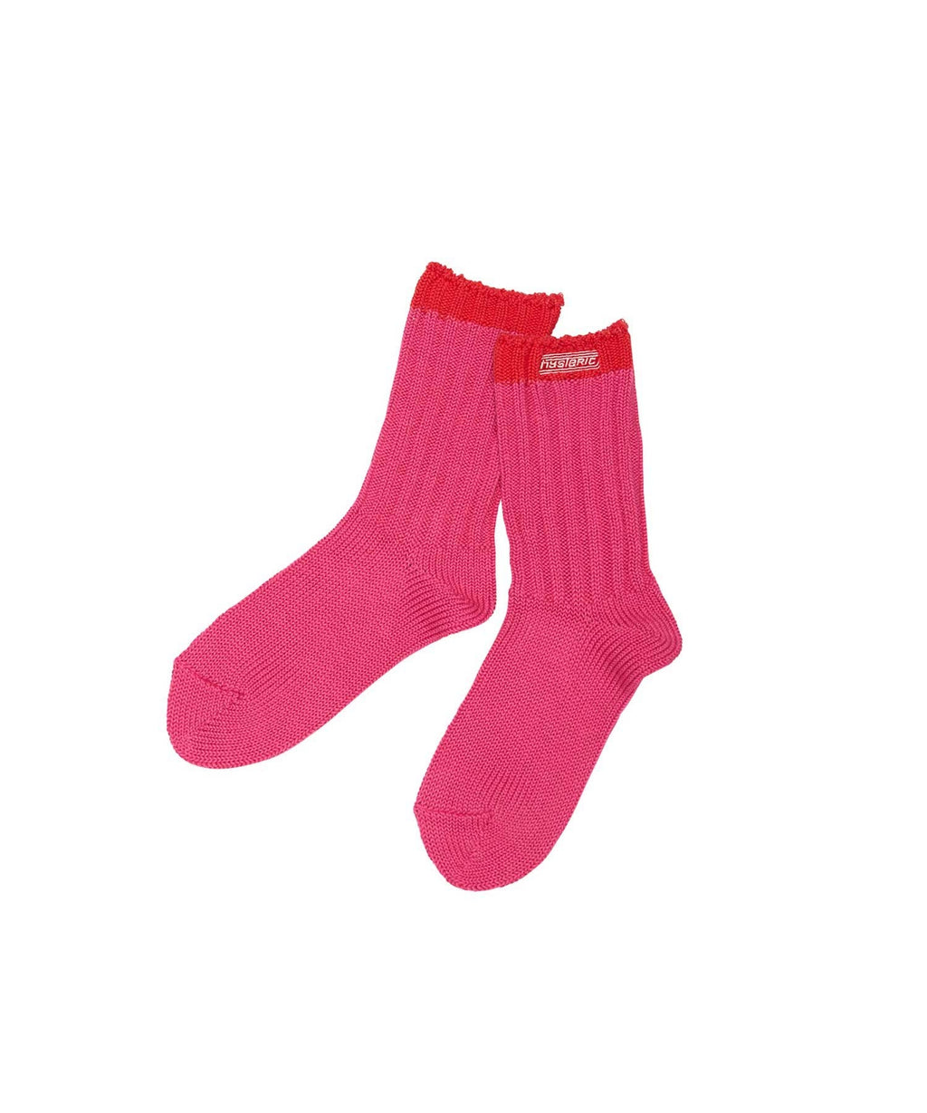 HYSTERIC LOGO Embroidered Socks - Pink