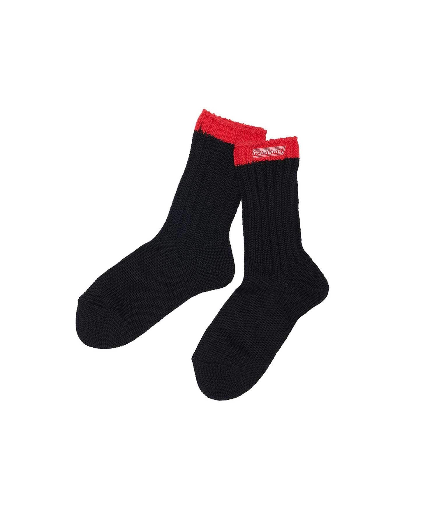 HYSTERIC LOGO Embroidered Socks - Black