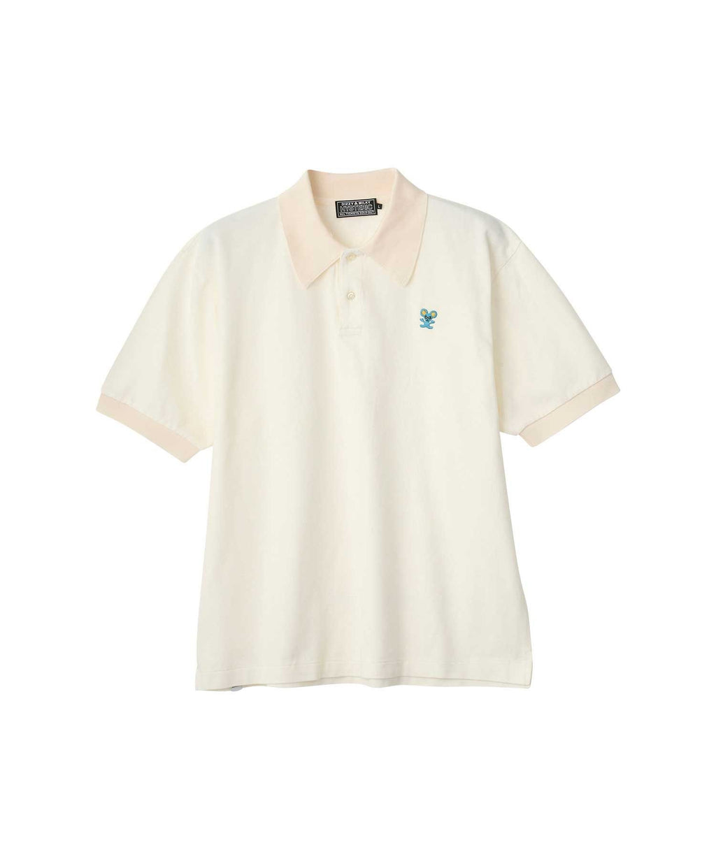HYS Mouse Embroidery Polo Shirt - White