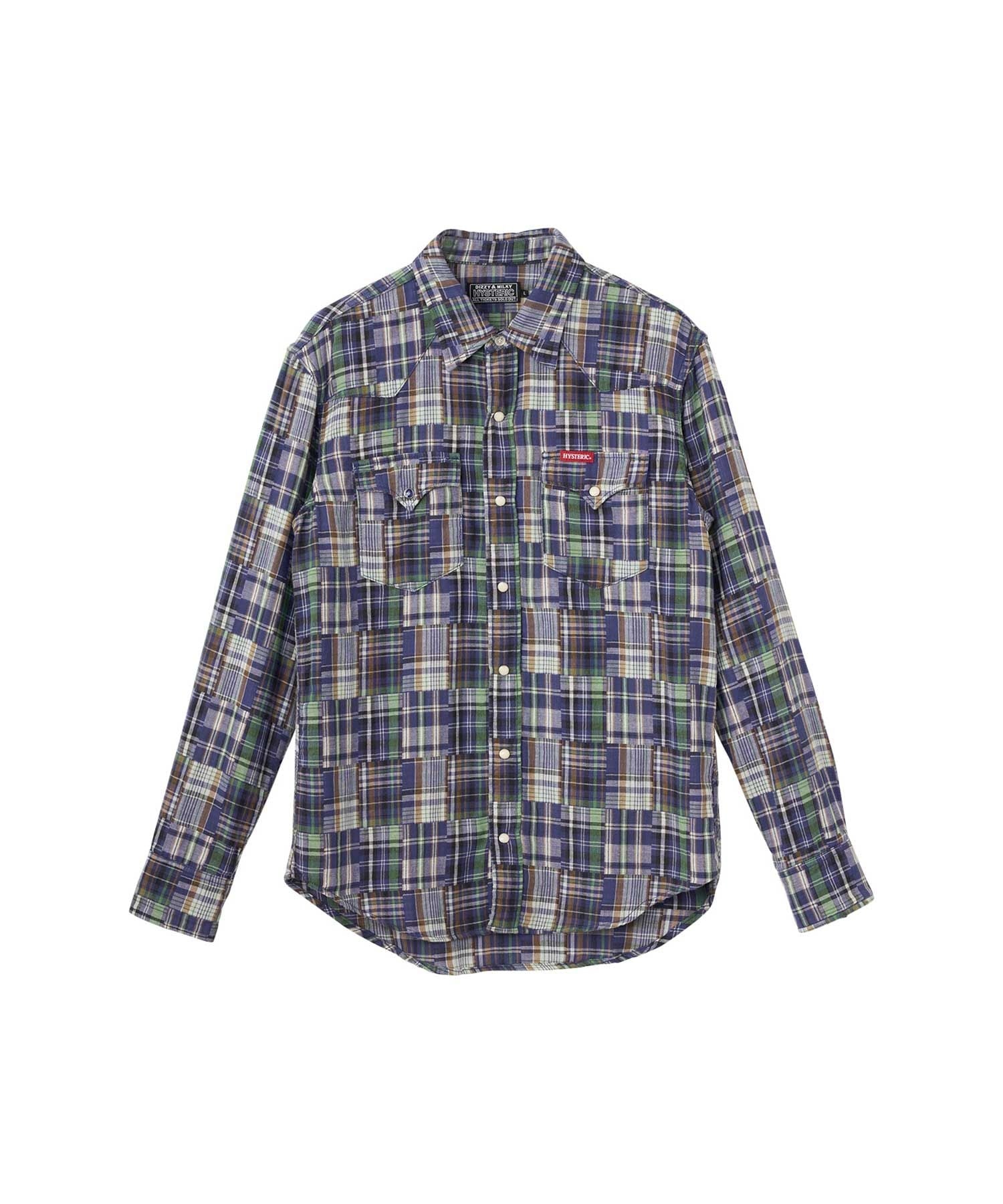 Double Gauze Check Western Shirt - Other green shades