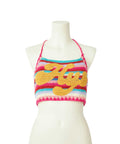 HYS Logo Hand-Knitted Halter Neck - Pink
