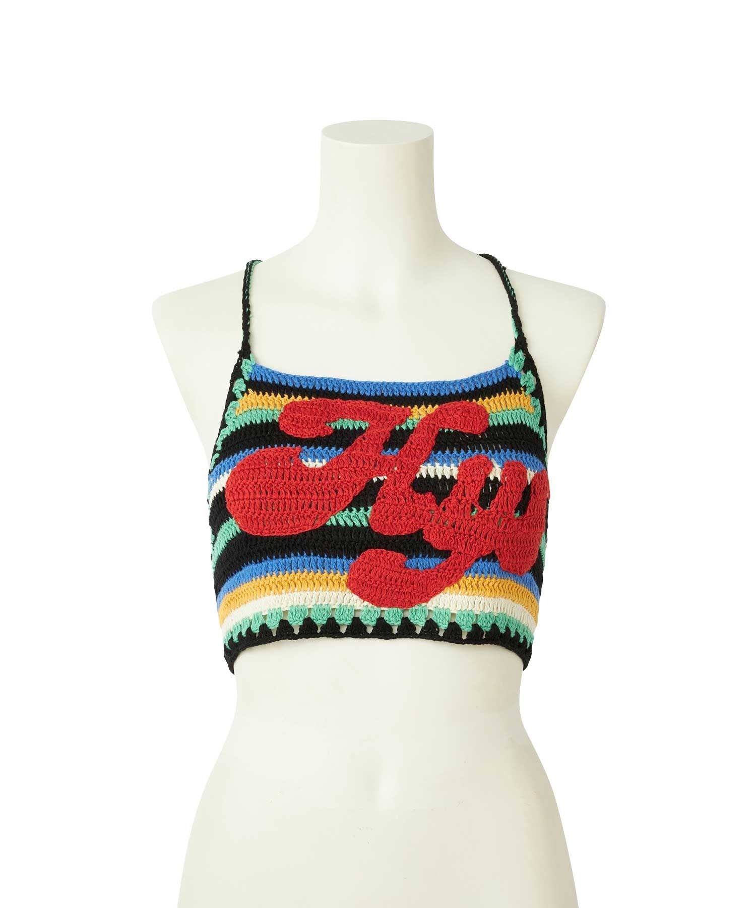 HYS Logo Hand-Knitted Halter Neck - Black