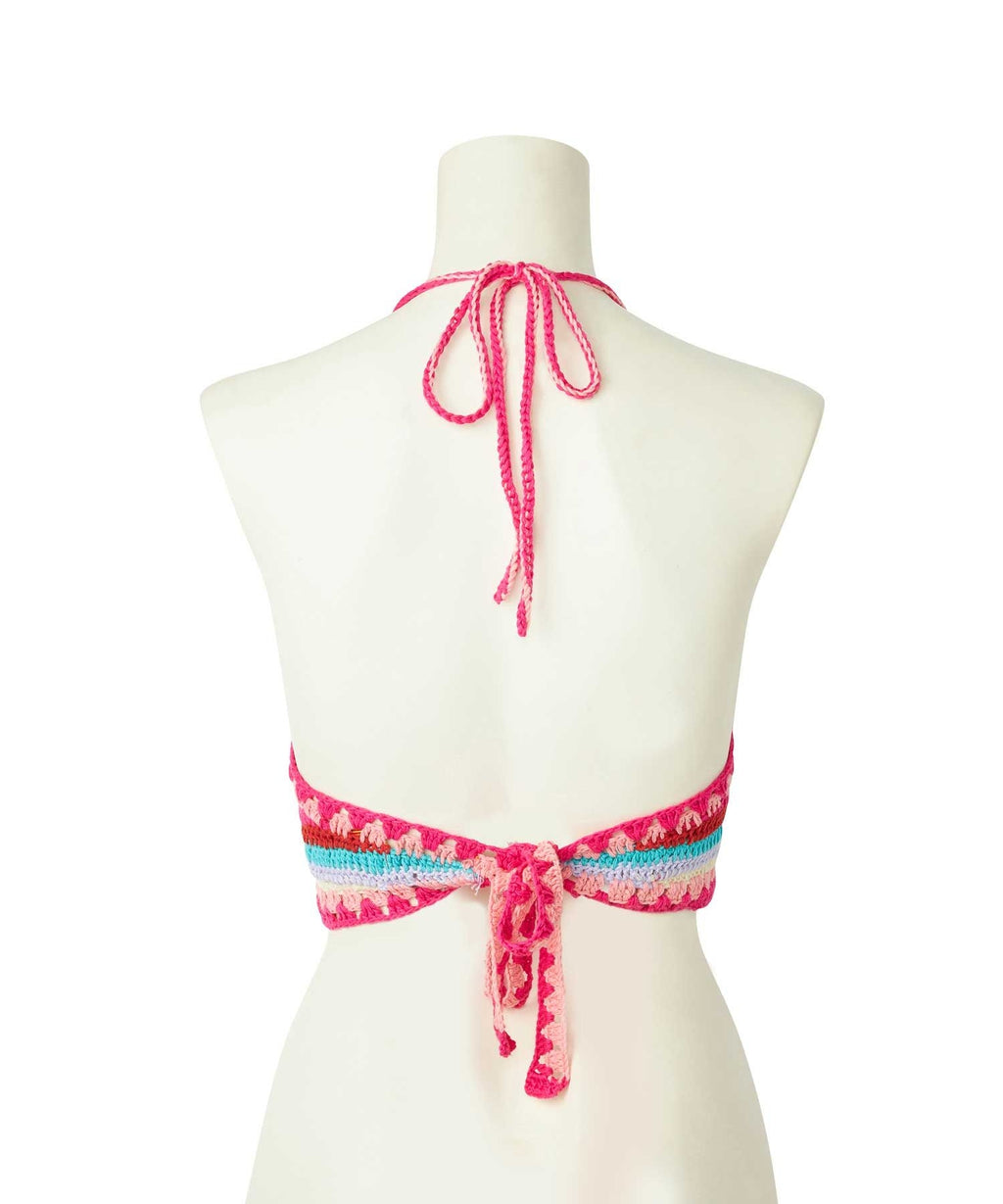 HYS Logo Hand-Knitted Halter Neck