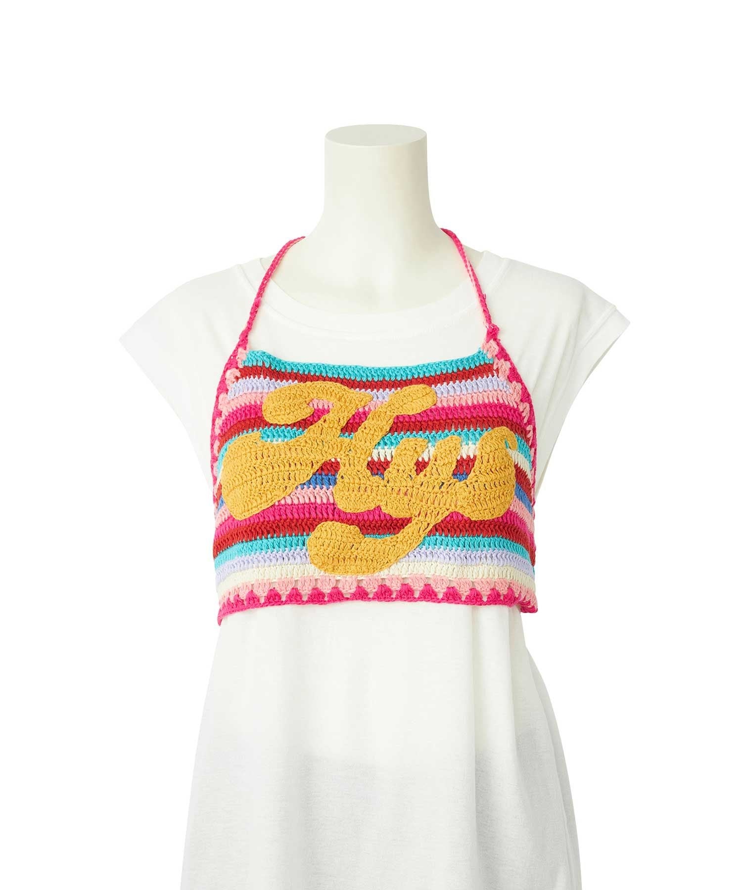 HYS Logo Hand-Knitted Halter Neck