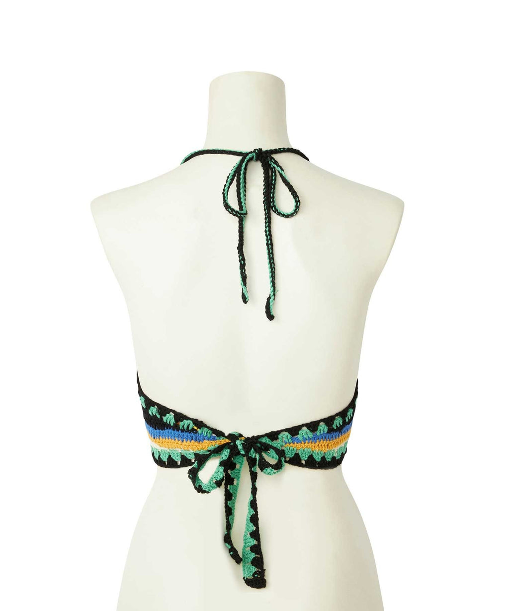 HYS Logo Hand-Knitted Halter Neck
