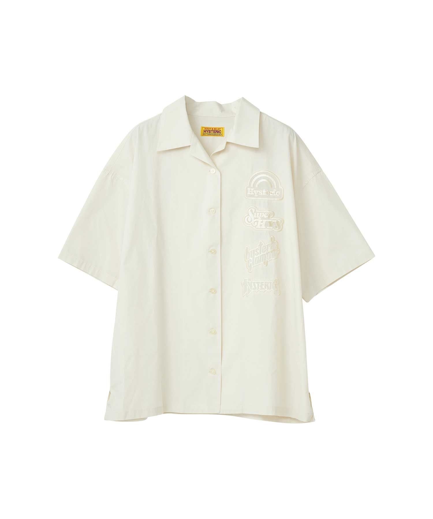 Guitar Girl Embroidered Oversized Shirt - White