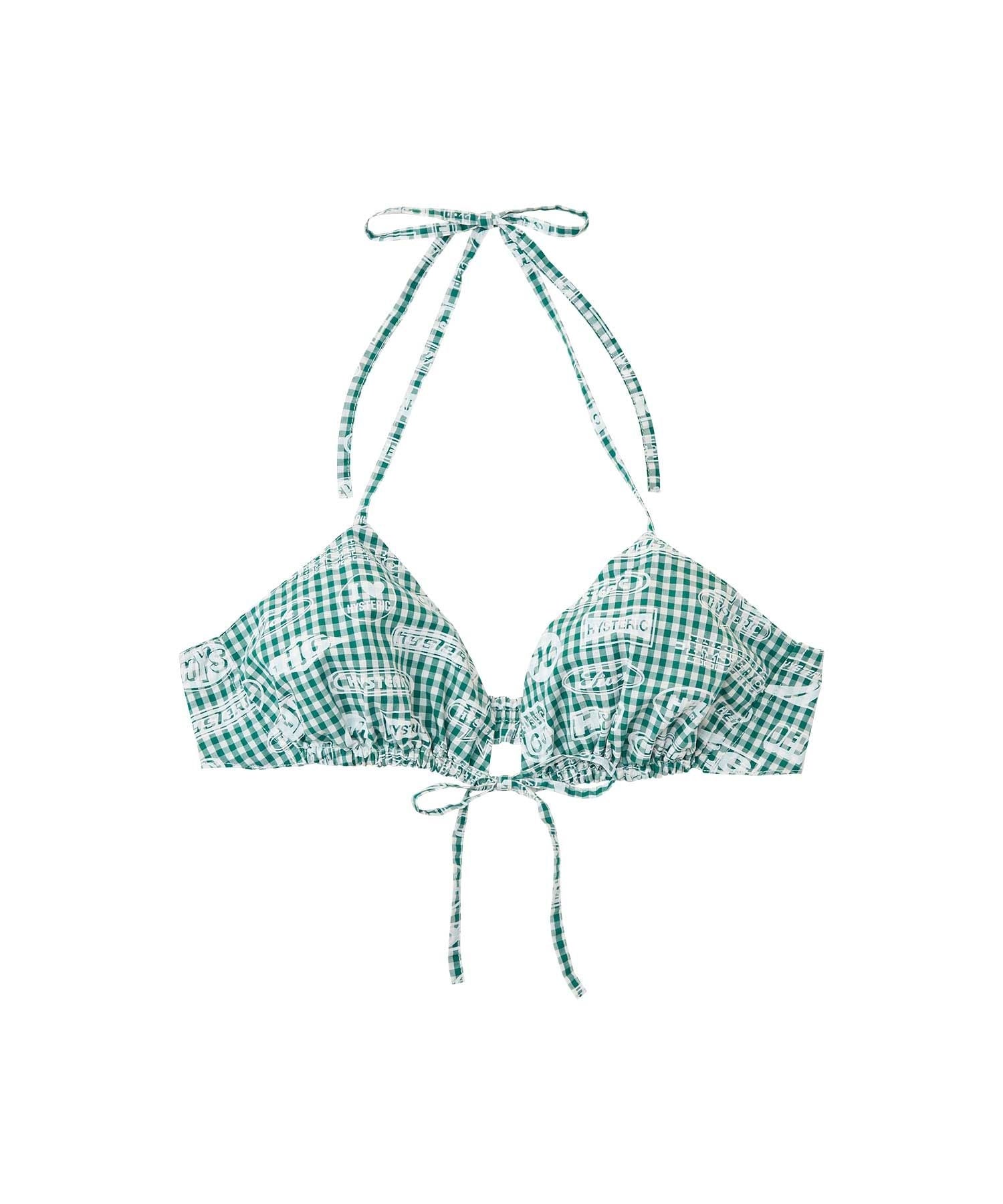 HG Racing Gingham Check Bra Top - Other green shades