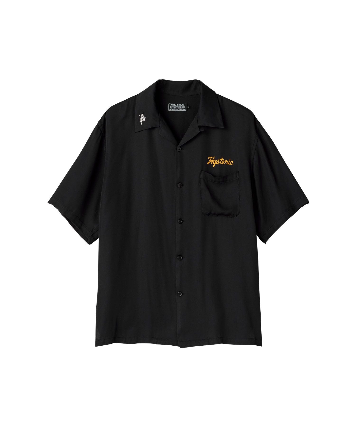 SUPER FUZZ GARAGE Embroidered Bowling Shirt - Black