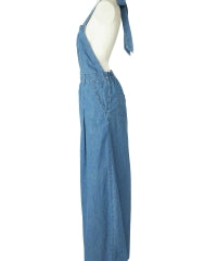Guitar Girl Cotton Linen Denim Overalls