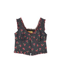 Skull Cherry Frill Bustier - Black Other