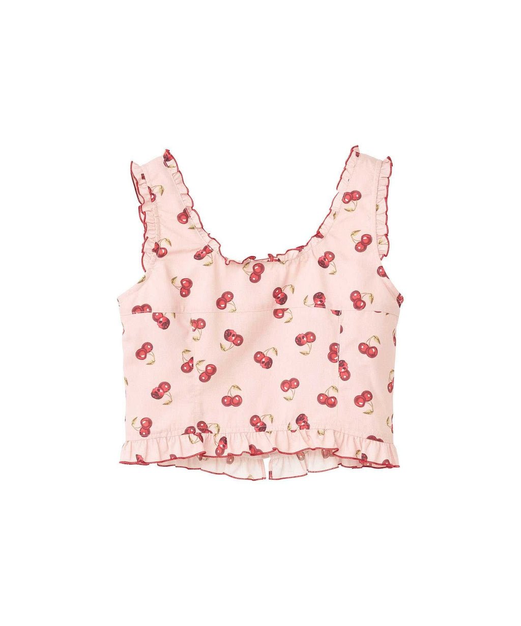 Skull Cherry Frill Bustier