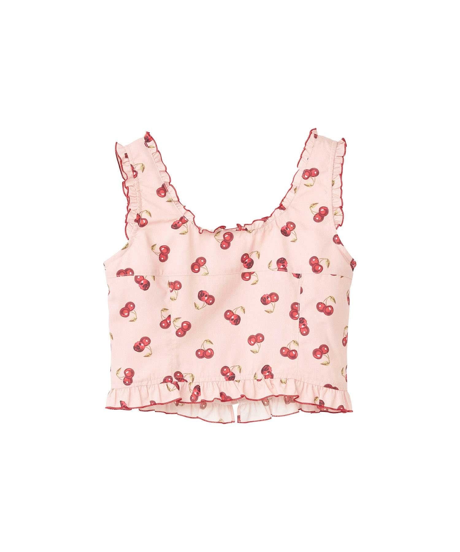 Skull Cherry Frill Bustier