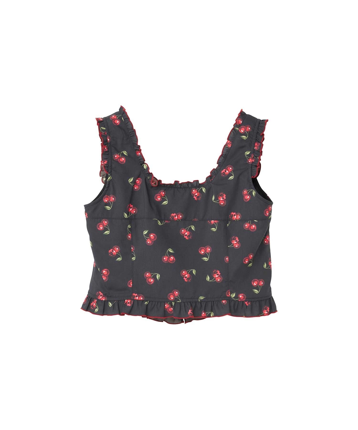 Skull Cherry Frill Bustier