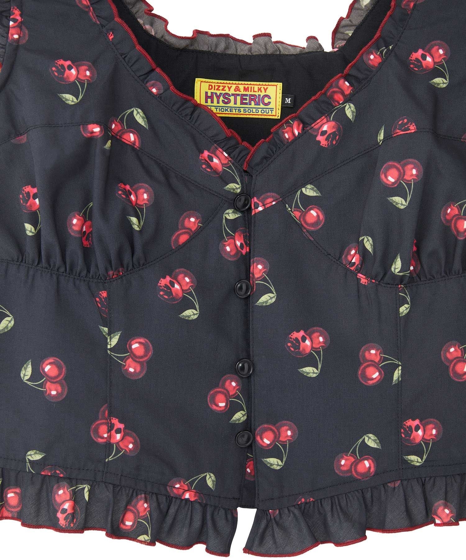 Skull Cherry Frill Bustier