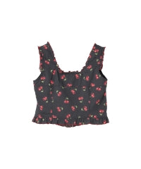 Skull Cherry Frill Bustier