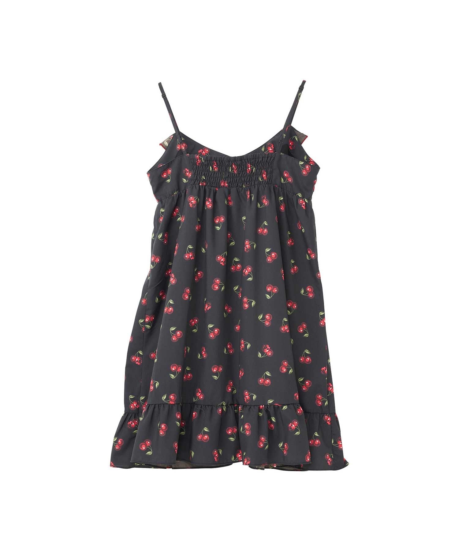 Skull Cherry Pattern Camisole Dress