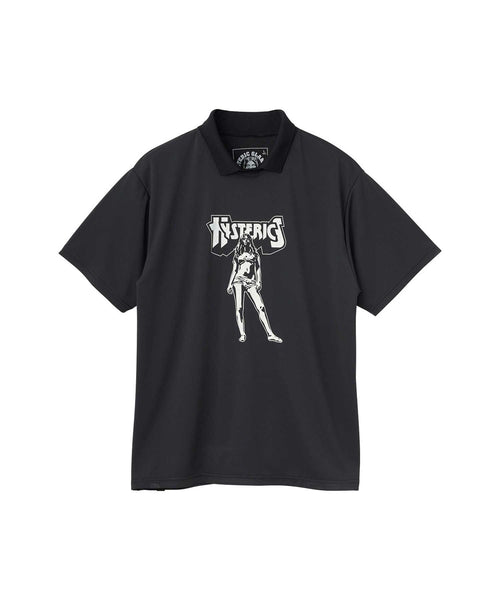 Bad Ass Mama Polo Collar Functional T-Shirt - Black