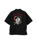Snake & Skull Embroidery Utility Shirt - Black