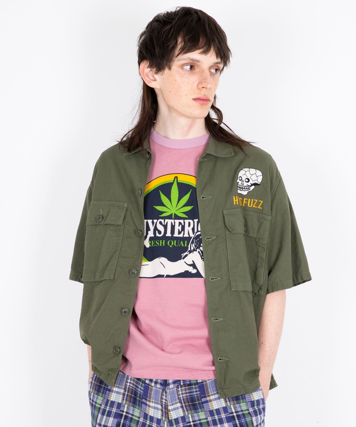 Snake & Skull Embroidery Utility Shirt