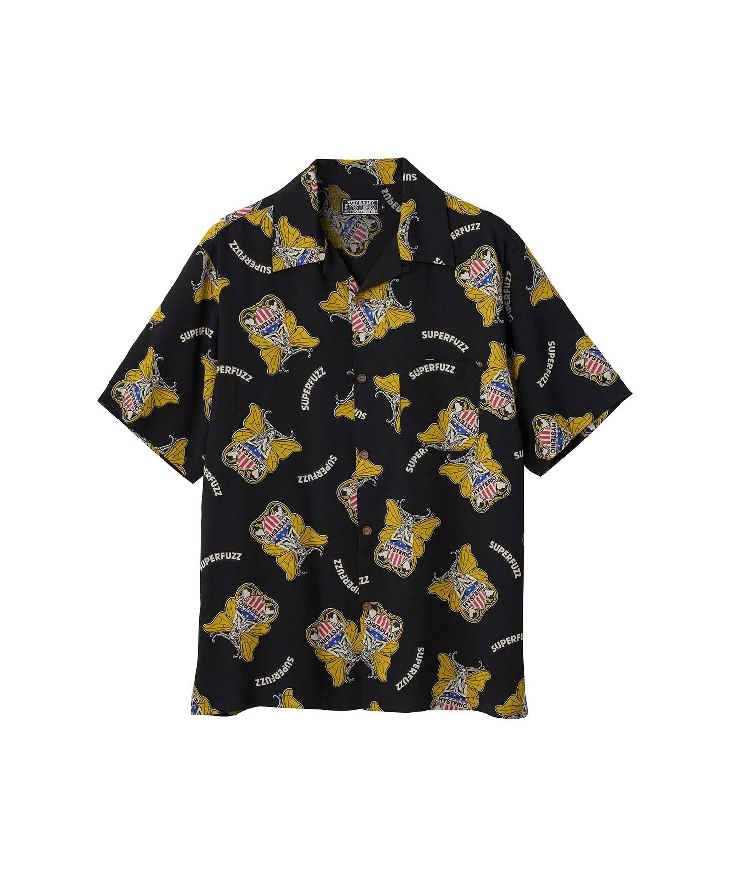 Levitated Girl Open Collar Shirt - Other black shades