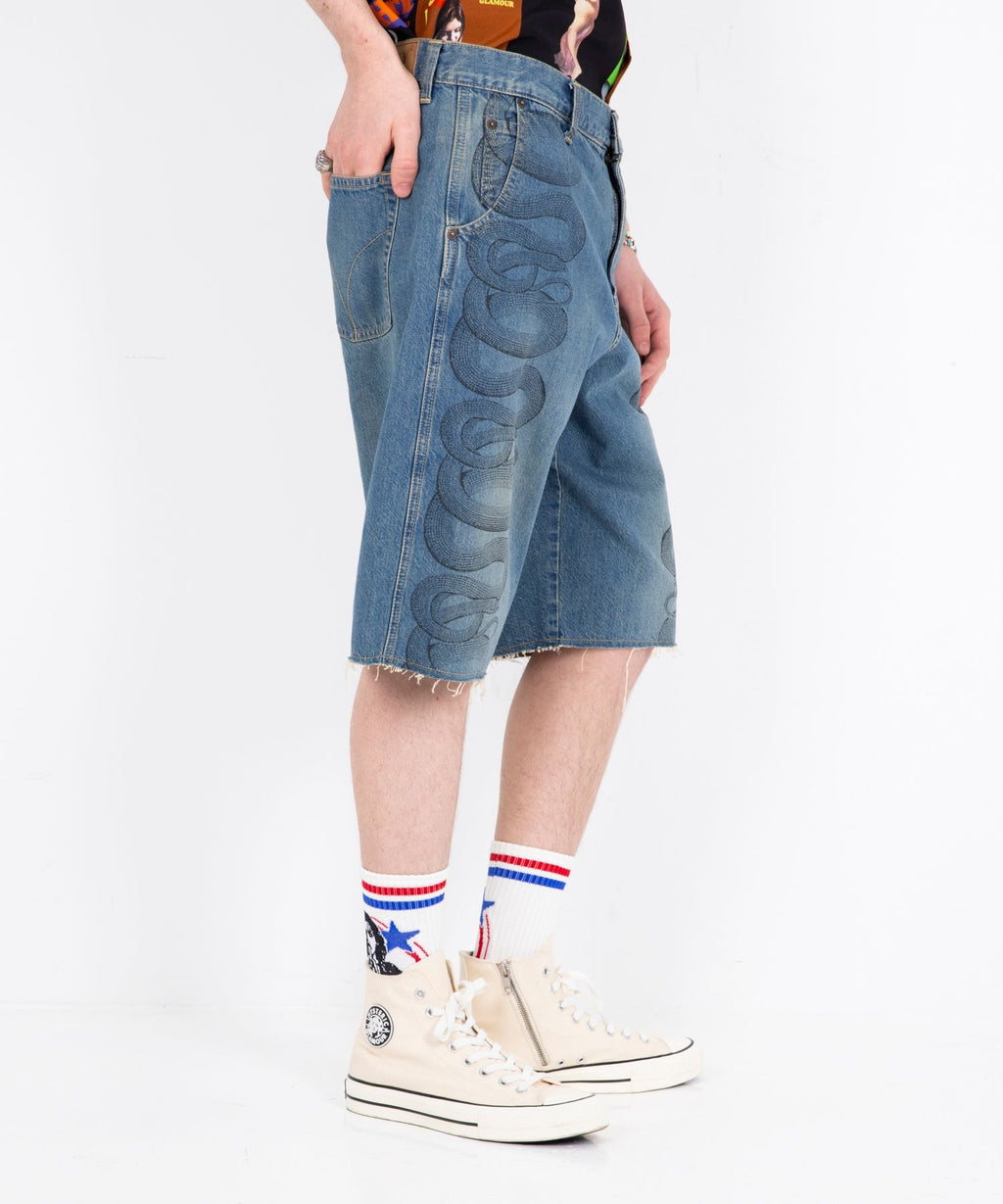 Snake Loop Denim Half Pants