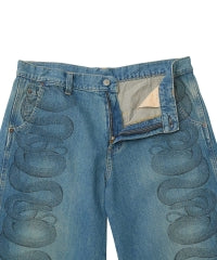 Snake Loop Denim Half Pants
