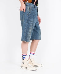 Snake Loop Denim Half Pants