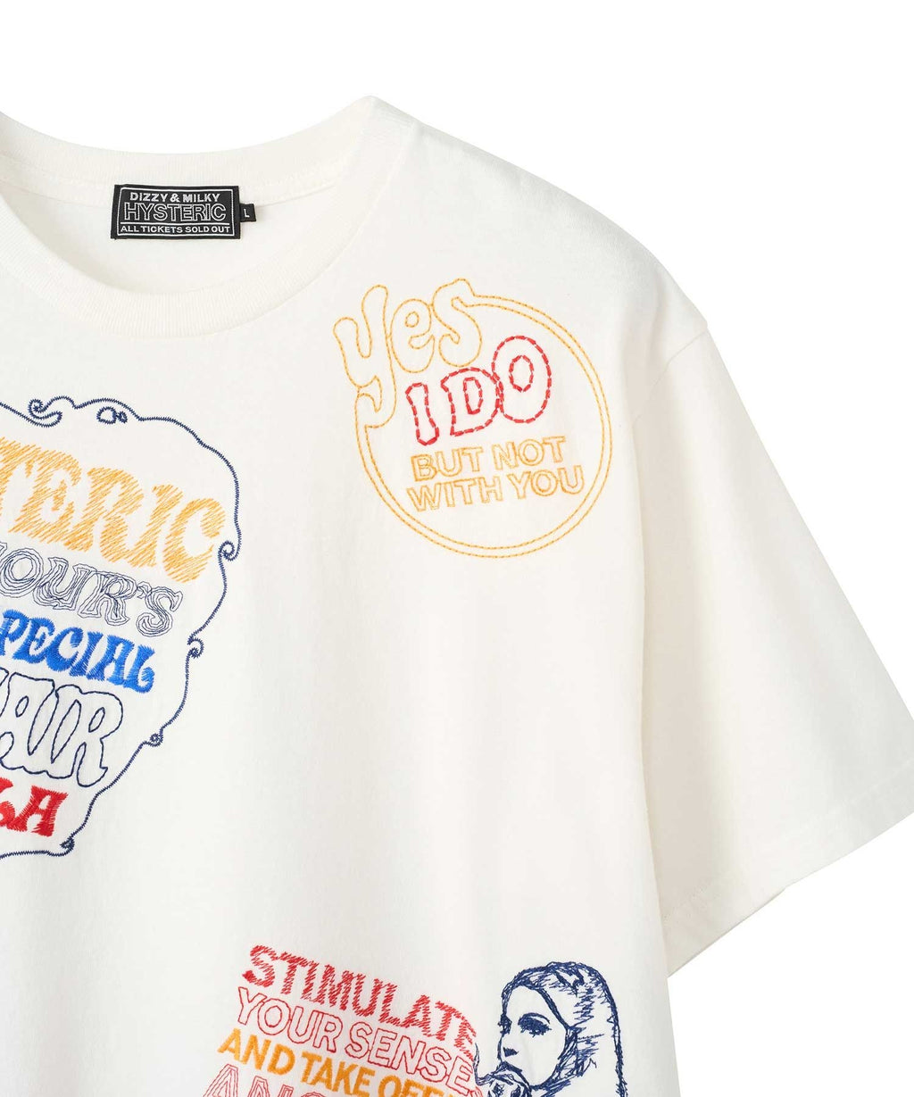 HYSTERIC SCRATCH Embroidery T-Shirt