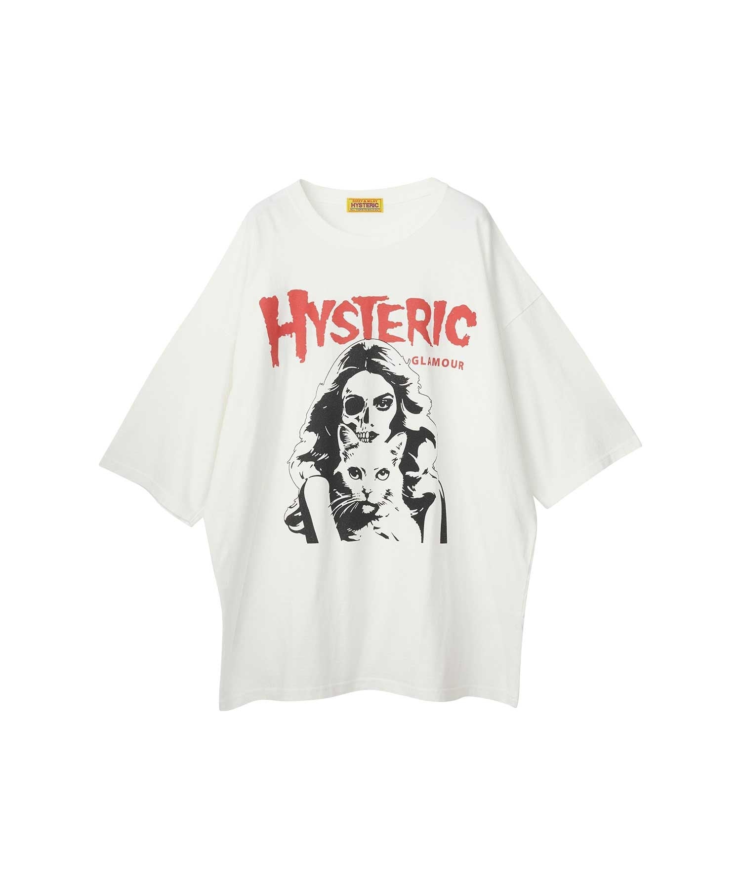 HYSTERIC WOMAN HALF SKULL CAT Oversized Dress - White