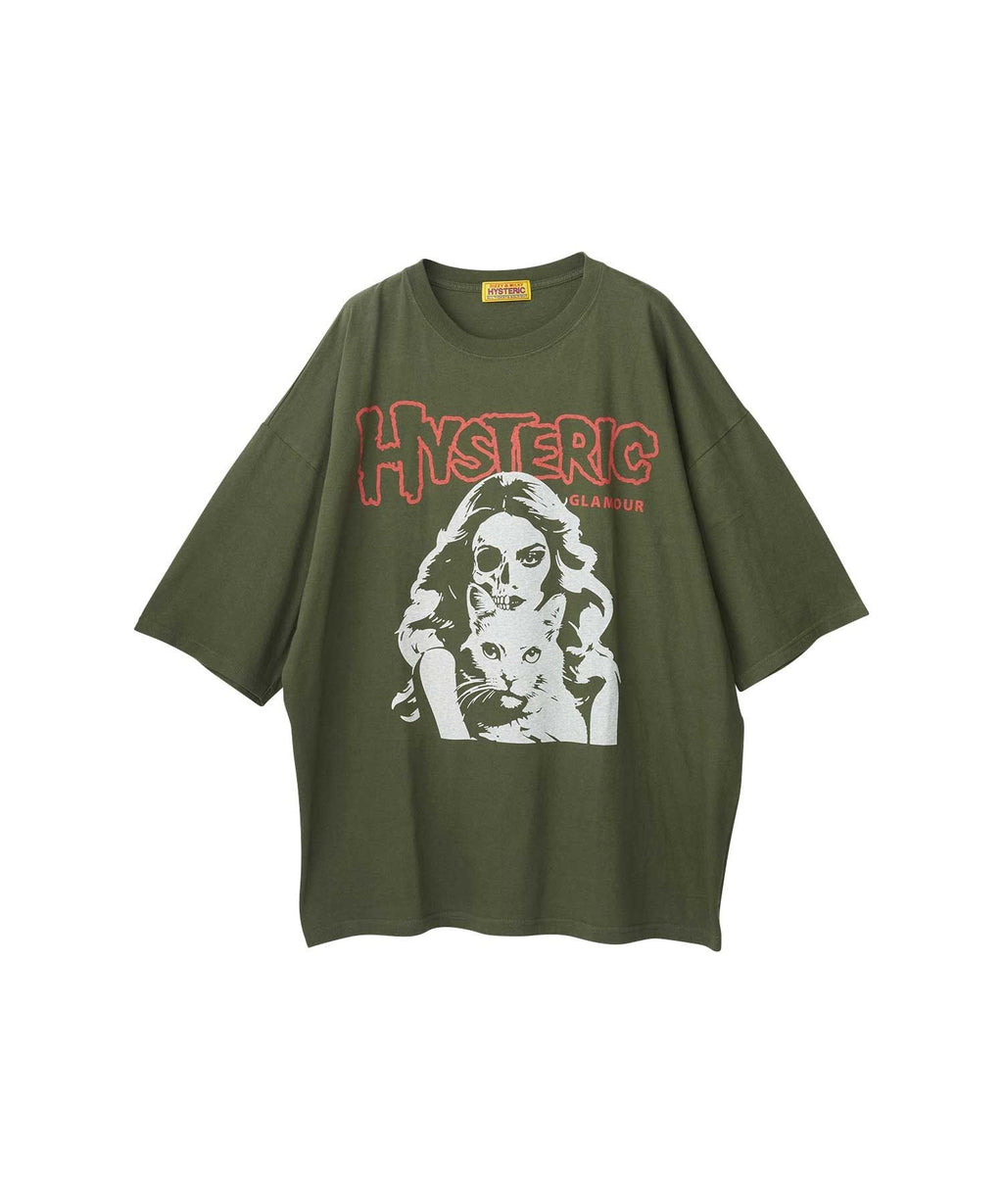 HYSTERIC WOMAN HALF SKULL CAT Oversized Dress - Khaki