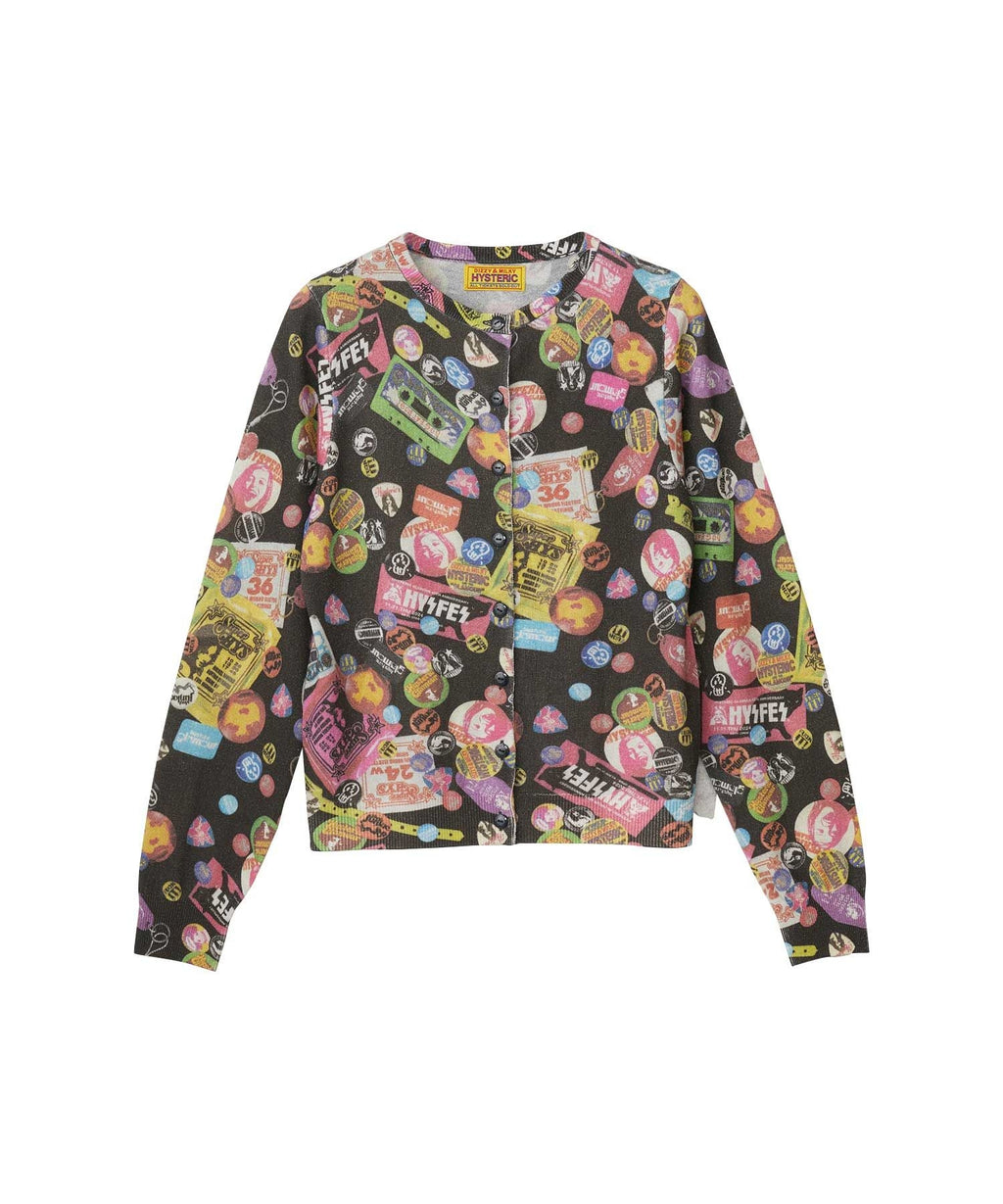 Guitar Days Pattern Cardigan - Other black