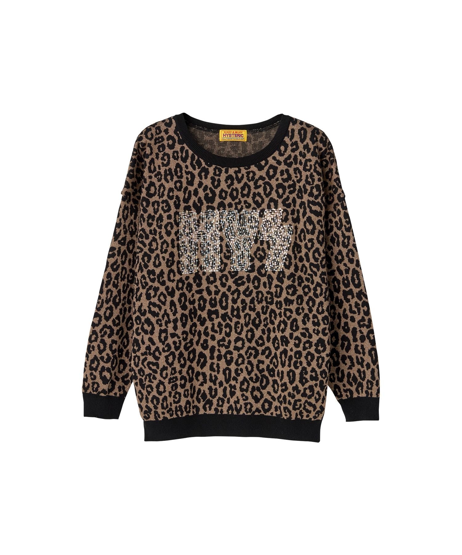 HG LEOPARD Pattern Jacquard Pullover - Brown Other