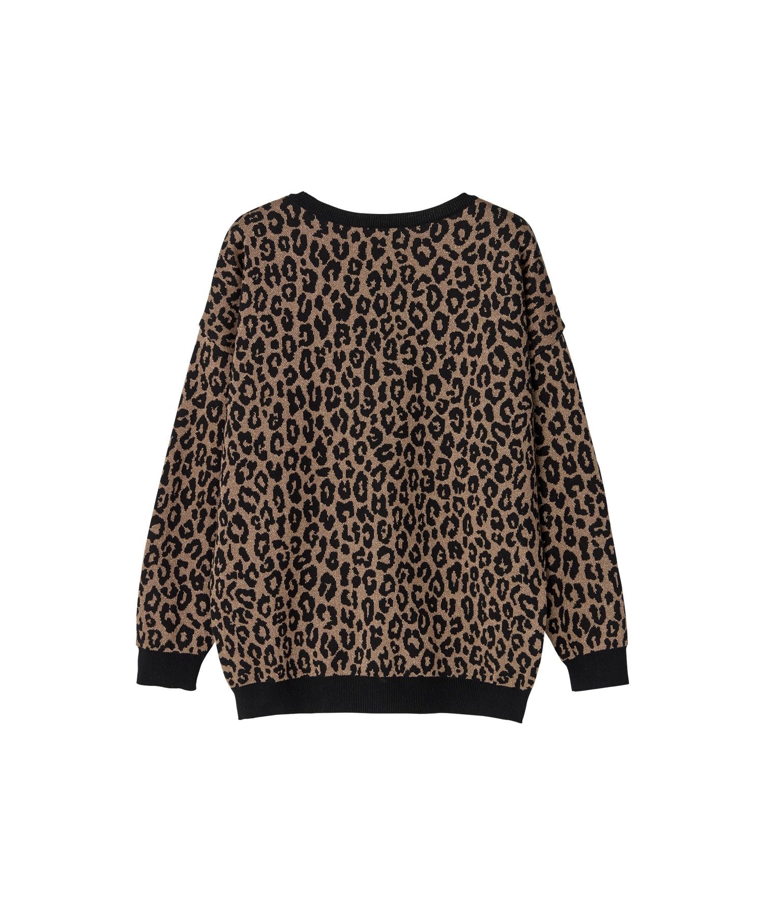 HG LEOPARD Pattern Jacquard Pullover