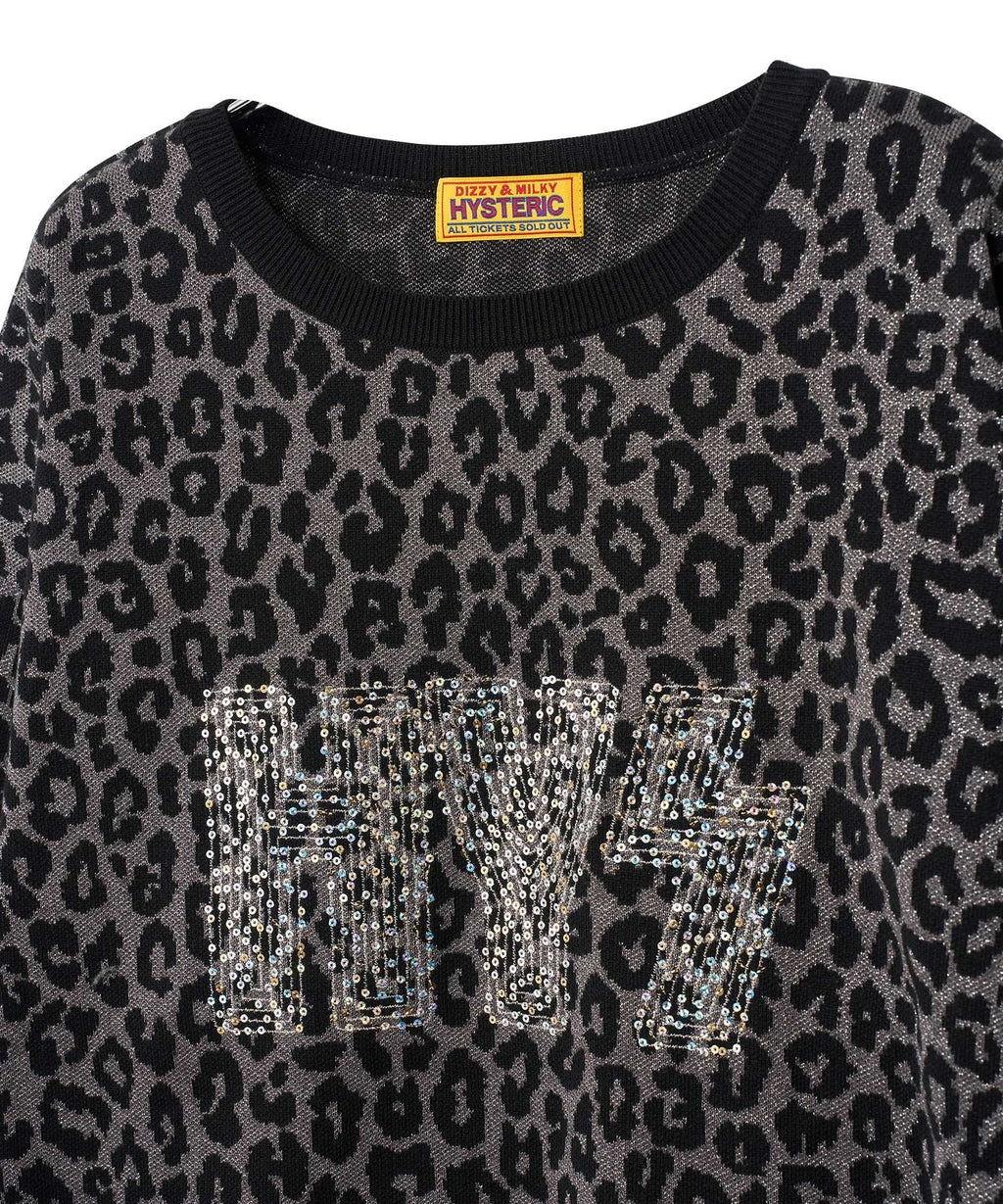 HG LEOPARD Pattern Jacquard Pullover