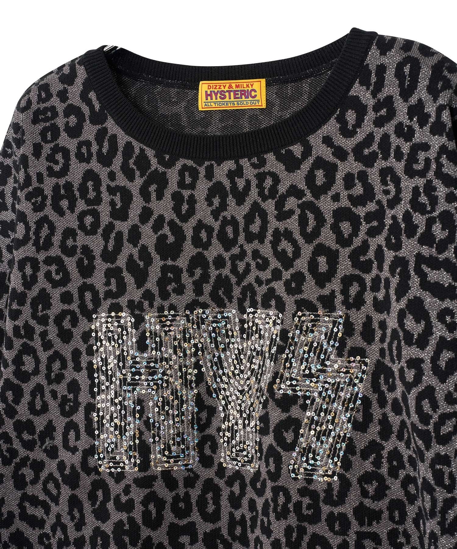 HG LEOPARD Pattern Jacquard Pullover