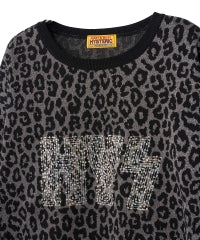 HG LEOPARD Pattern Jacquard Pullover