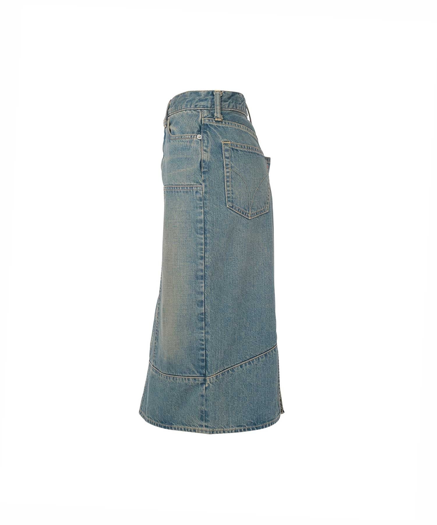 Double Knee Denim Skirt