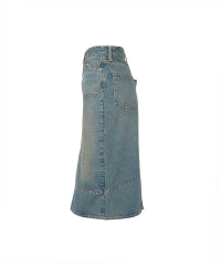 Double Knee Denim Skirt