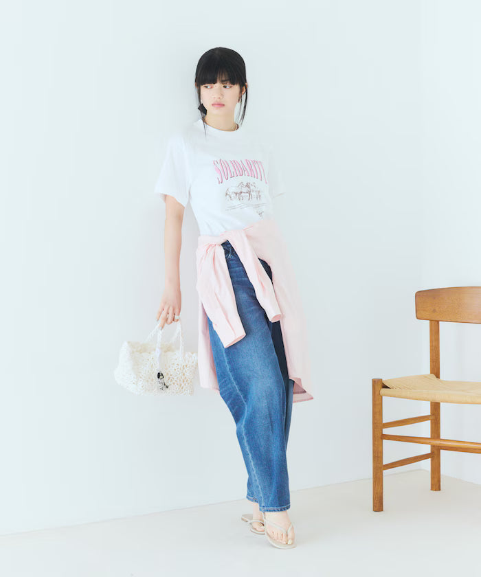 Comfortable Logo Horse Print Crew Neck T-Shirt