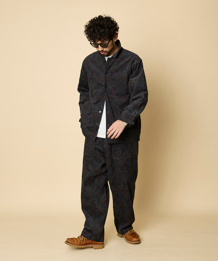 Wide Straight Silhouette All-Over Print Light Corduroy Easy Pants [Compatible with Set Up]