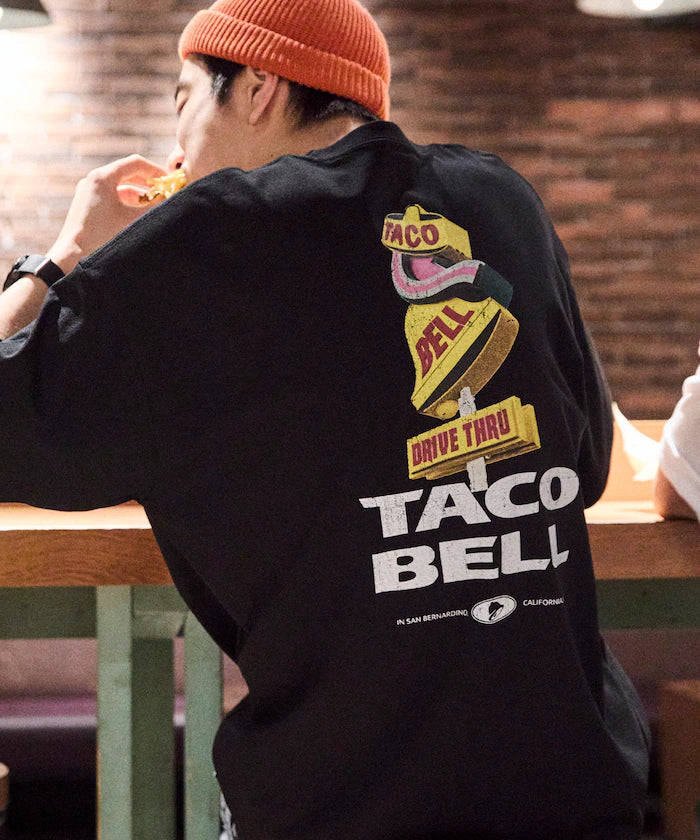 Limited Edition TACOBELL×FREAK'S STORE Exclusive Big Silhouette Back Print Crew Neck T-Shirt - Black