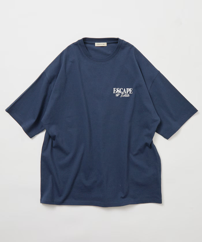 Limited Edition Relaxed Fit Back Print Crew Neck T-Shirt FOREST BATHING MAN TEE