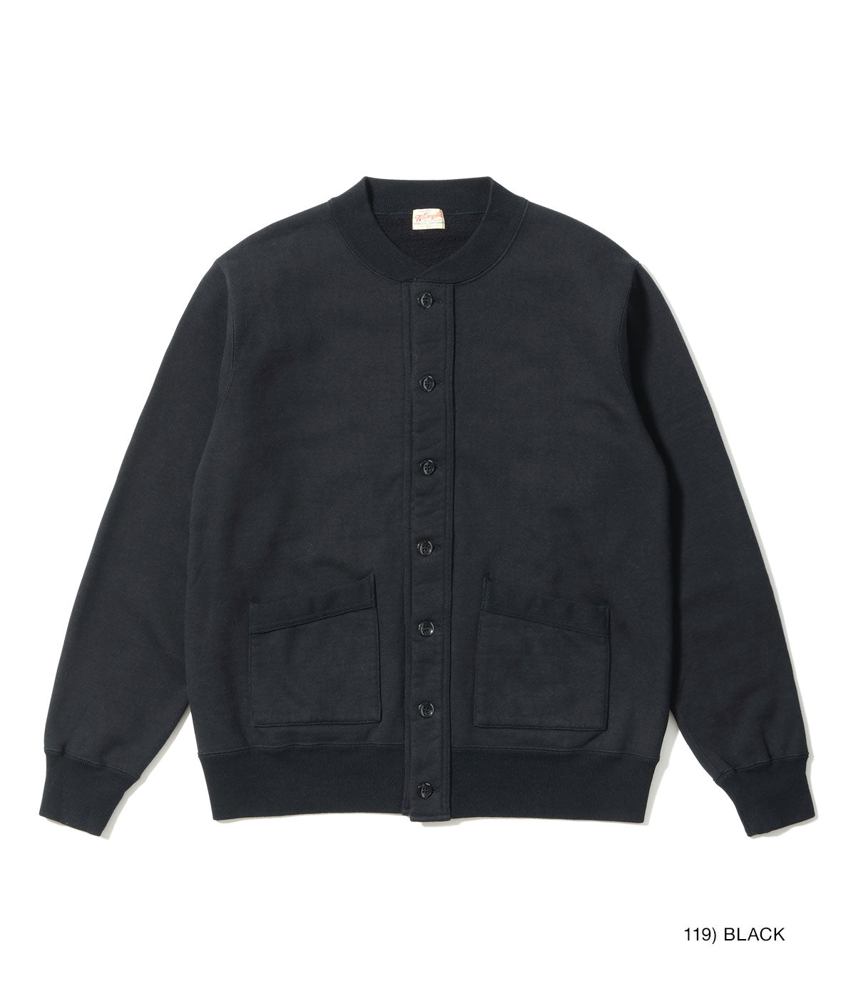 BUTTON FRONT ATHLETIC COAT - BLACK