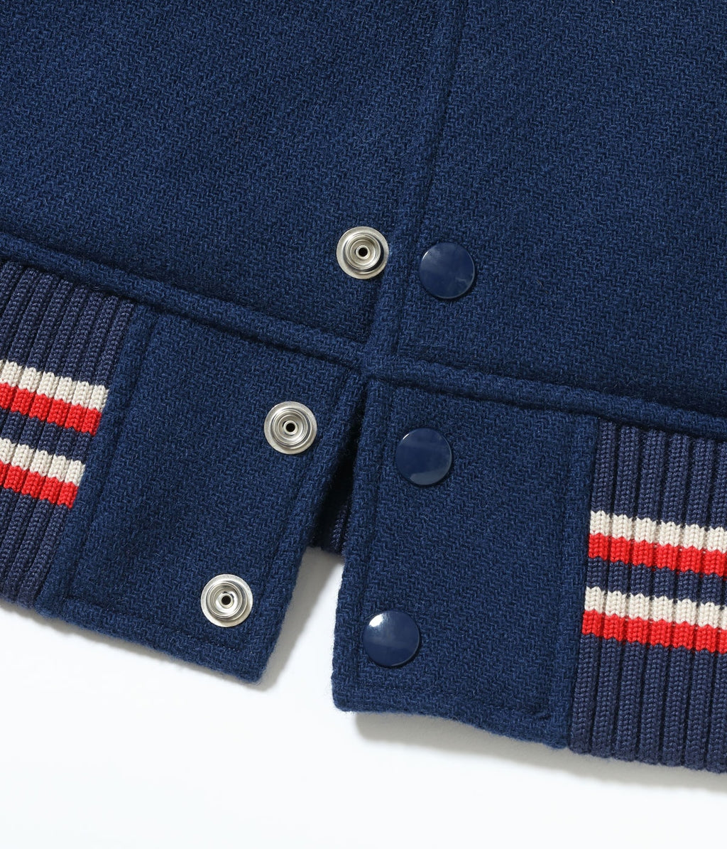30oz. WOOL MELTON AWARD JACKET “BULLDOGS” (NAVY)