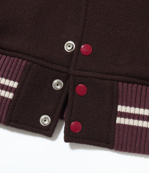 30oz. WOOL MELTON AWARD JACKET “MAVERICKS” (BROWN)