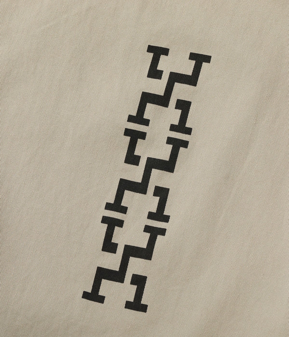 MODUCT COTTON TWILL SCRAB PANTS with STENCIL PRINT AGING MODEL