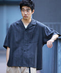 Relax Fit Relaxed Fit Shadow Stripe Open Color Shirt [Limited Release] - Charcoal Gray