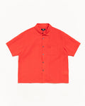 PLEATED TEXTURED SHIRT - Red