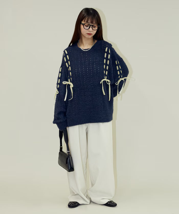 Velvet Ribbon Woven Feather Knit Limited Edition