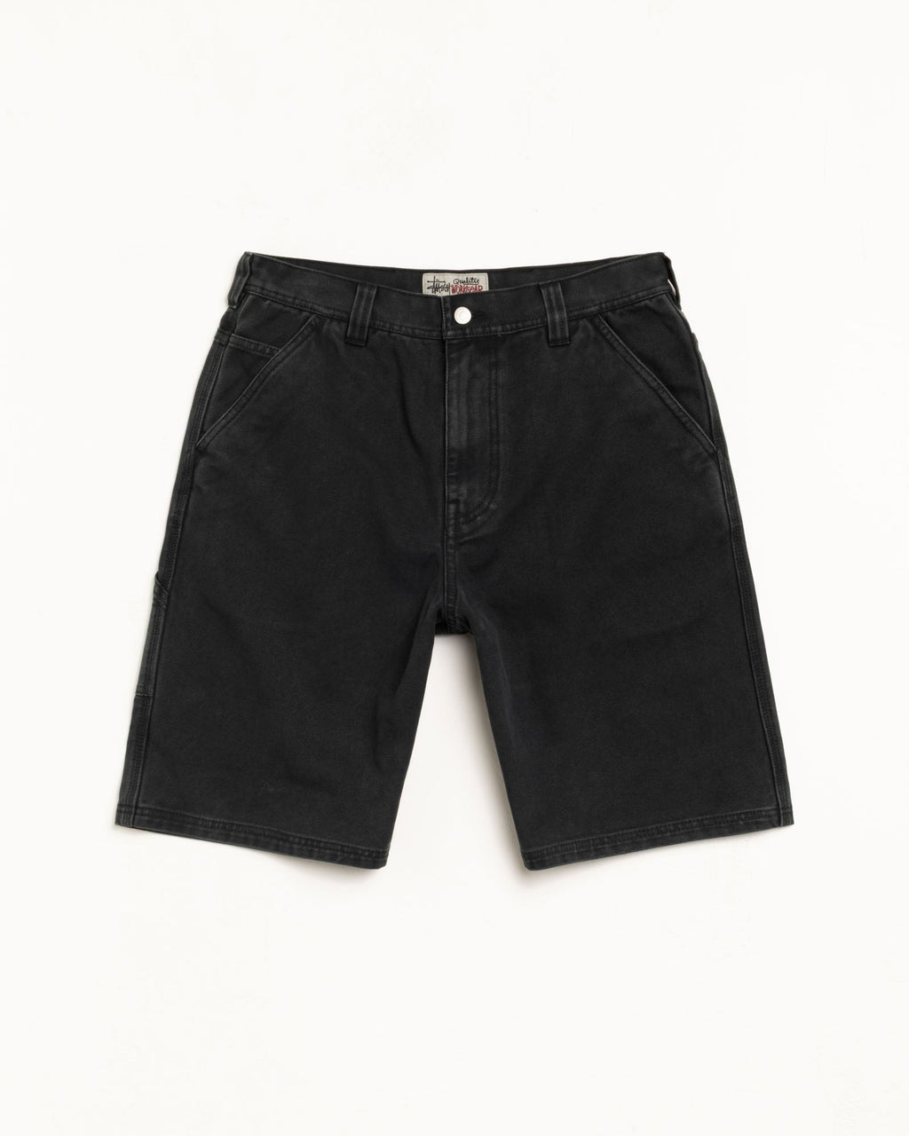 WASHED CANVAS WORK SHORT - Black